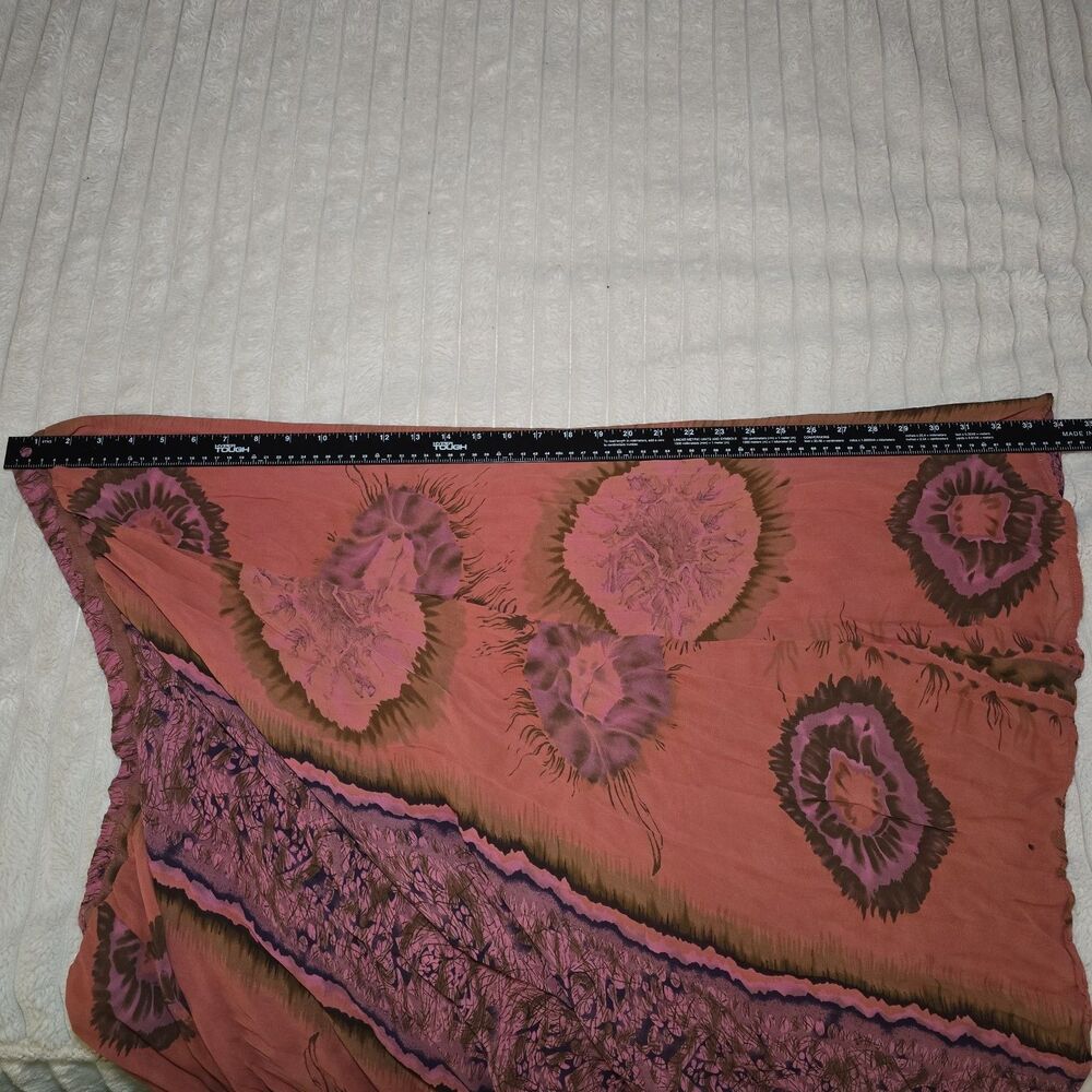 URU Womens Hand Dyed Sheer Boho Skirt Pink And Brown XXL - Picture 6 of 6